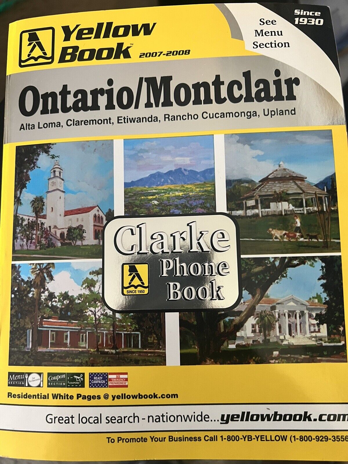 Ontario/Montclair Yellow Page Telephone Directory