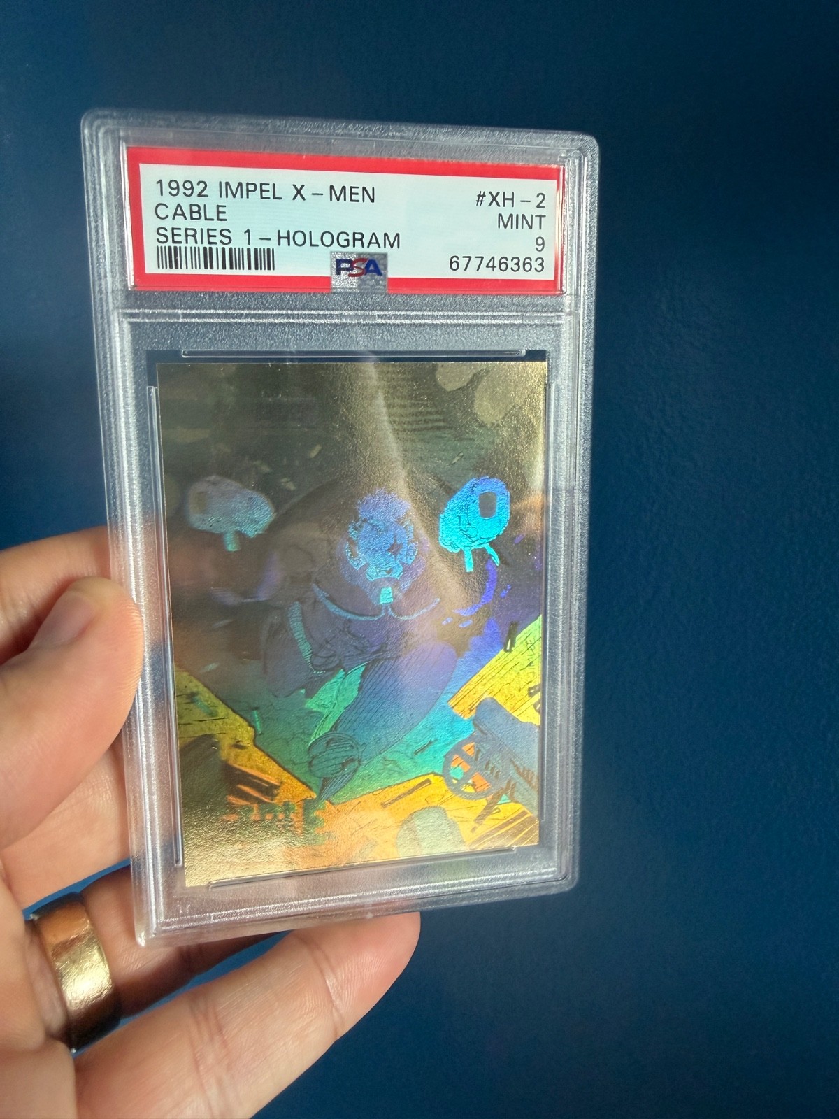 1992 IMPEL X-MEN SER 1-HOLOGRAM #XH-2 CABLE PSA 9 MINT