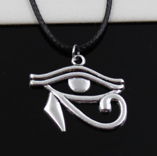 Silver Steel Egyptian Egypt Eye Of Horus Ra Pendant Charm Necklace picture