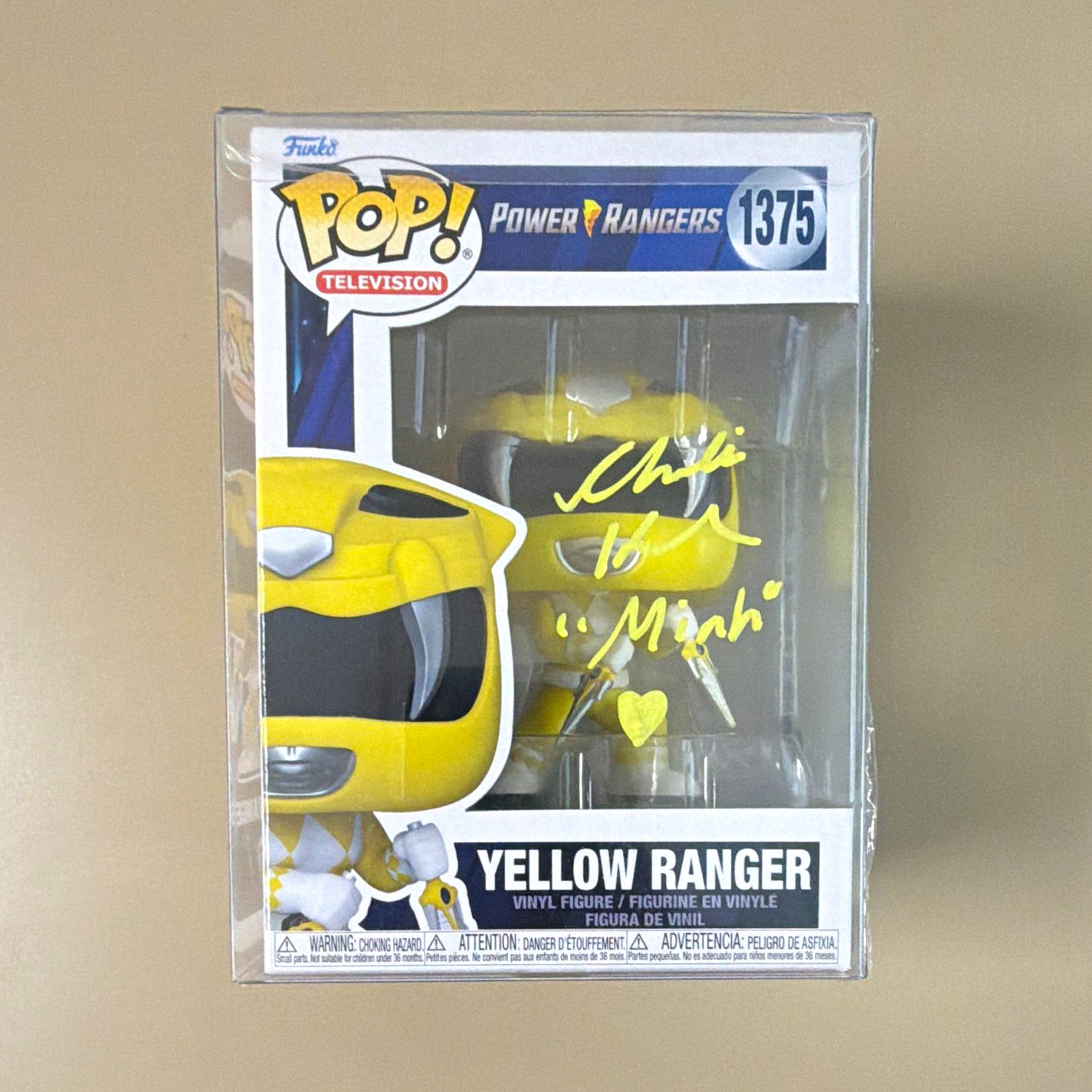 Funko Pop Television Power Rangers Yellow Ranger #1375 Autographed w/ Protector