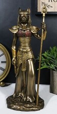 Egyptian Goddess Bastet Cat With Spear Statue 11