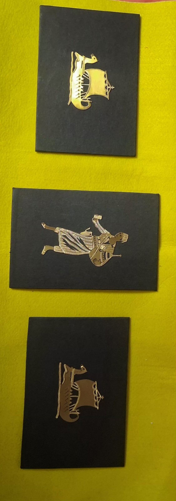 Metal Etched Wall Hangings Set of 3/ Size 7.5x5.5 Inches Metal Etched Wall Hangings Set of 3/ Size 7.5x5.5 Inches
