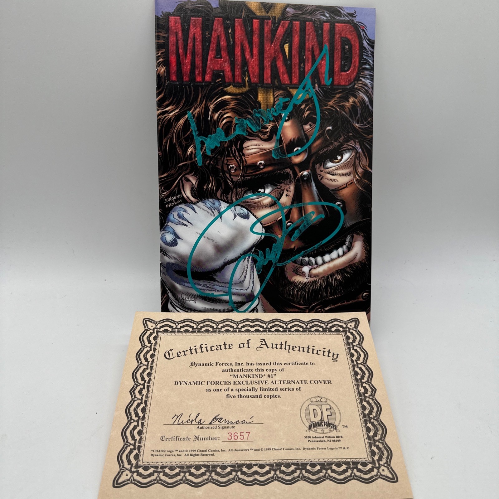 Mankind #1 One-Shot Dynamic Forces 1999 Chaos Comics WWE WWF Mick Foley Signed