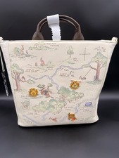 NWT Loungefly Disney Winnie the Pooh 100 Aker Wood Map Pin Display Tote Bag picture
