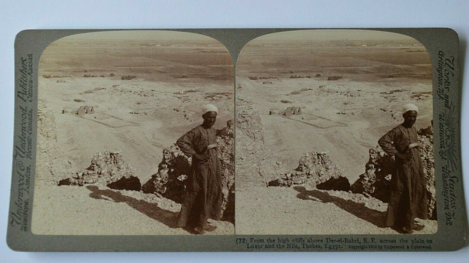  StereoView FROM THE HIGH CLIFFS ABOVE DER-EL-BAHRI, EGYPT 1904