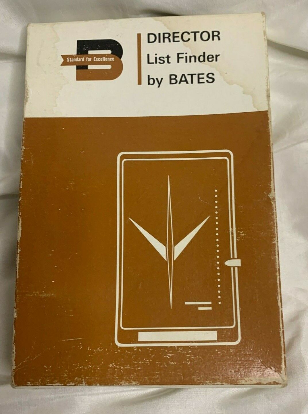 Vintage BATES List Finder Director Address Book Phone Directory In Box Brown NEW