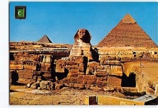 Postcard Great Sphinx and Pyramids of Giza Egypt Khafre Menkaure Vintage View picture