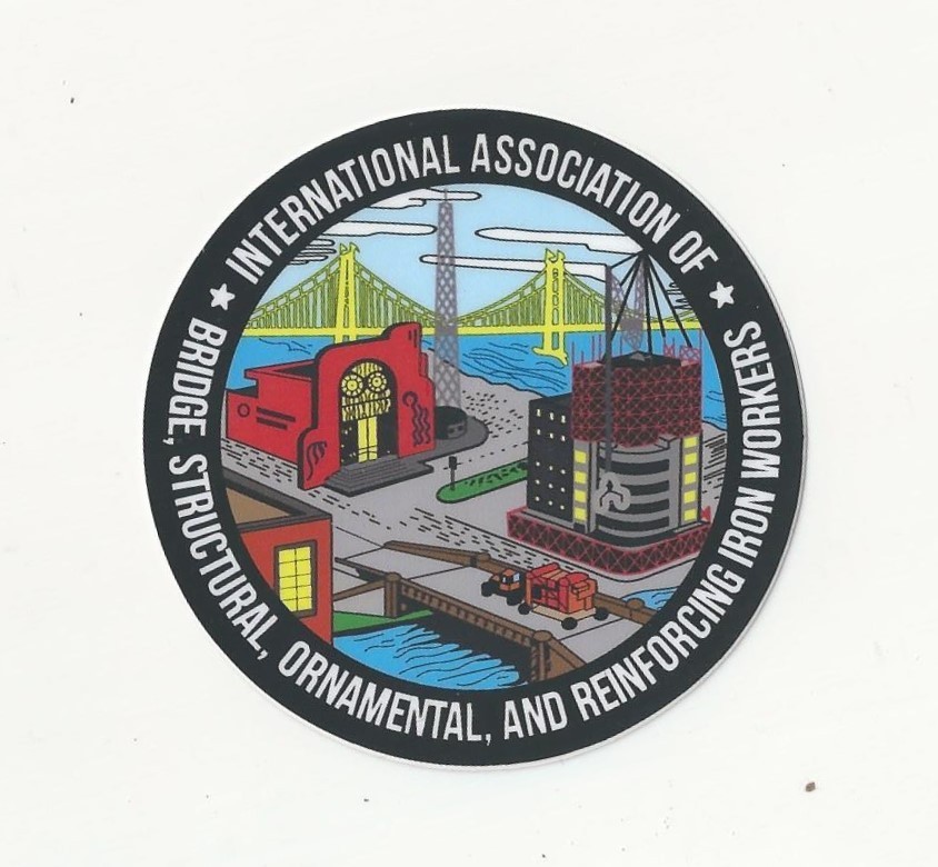 UNION IRONWORKERS Iron Workers International Association IW Black Colors Sticker UNION IRONWORKERS Iron Workers International Association IW Black Colors Sticker