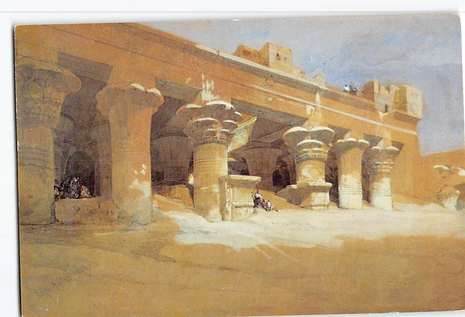 Postcard Temple of Horus at Edfu Painting by David Roberts Postcard Temple of Horus at Edfu Painting by David Roberts