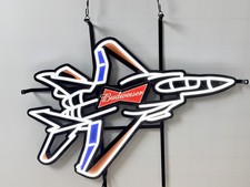 Airplane Plane Fighter Jet Beer Vivid LED Neon Sign Light With Dimmer 24