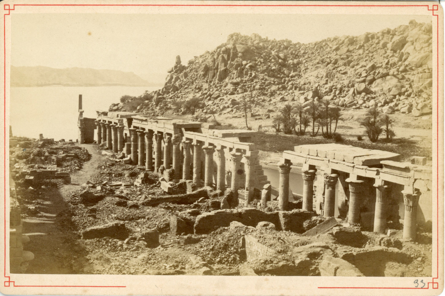 Egypte, Colonnade à Philae, ca.1885, Vintage albumen print  Vintage albumen prin