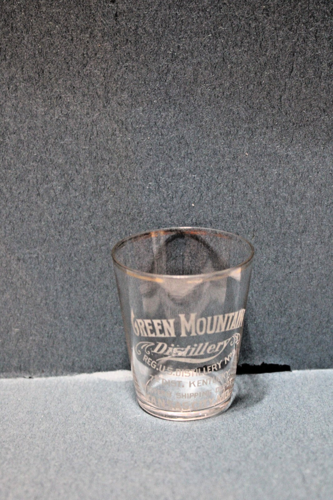 Green Mountain Distillery, Kansas City, Mo. Pre-pro Shot Glass Green Mountain Distillery, Kansas City, Mo. Pre-pro Shot Glass