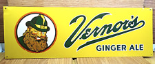 BEWARE NOT 1950's-Fake VERNOR'S GINGER ALE ca.1999 FANTASY SIGN-Tin WHITE BACK picture