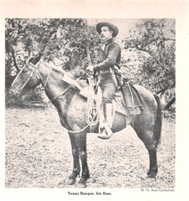 Texas Ranger Ira Aten on Horseback Pecos County Western Lawman Vintage Mag Image picture