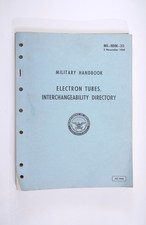 MIL-HDBK-213 1959 Military Handbook Electron Tubes Interchangeability Directory picture