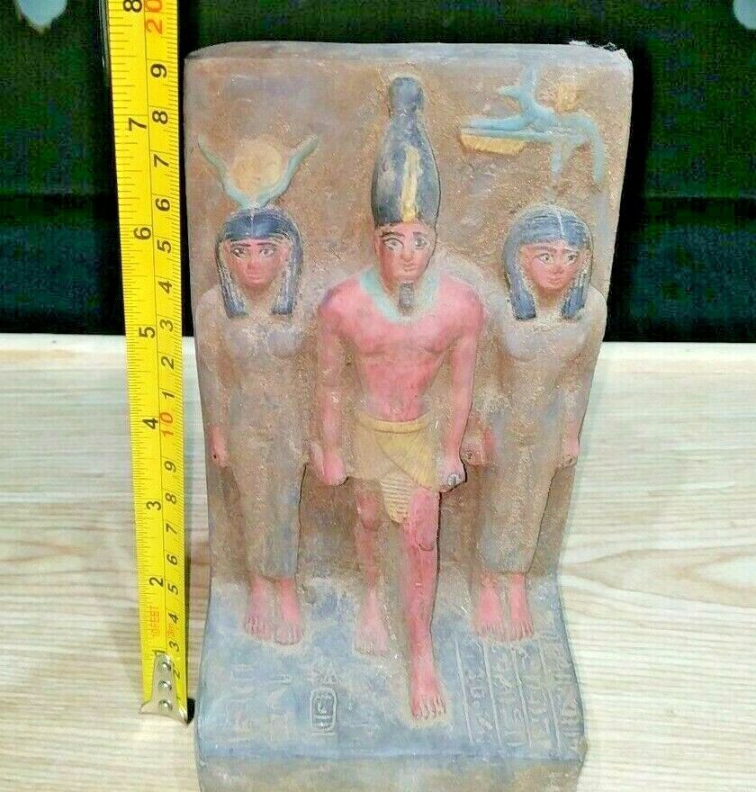 ANCIENT EGYPTIAN  ISIS and Menkaure and Hathor Statue BC
