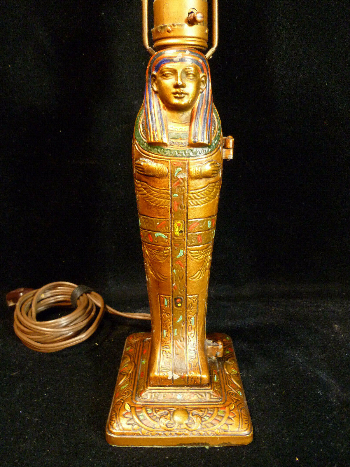 RARE SIGNED LOUIS V. ARONSON EGYPTIAN REVIVAL EROTIC MUMMY LAMP - CIRCA 1923