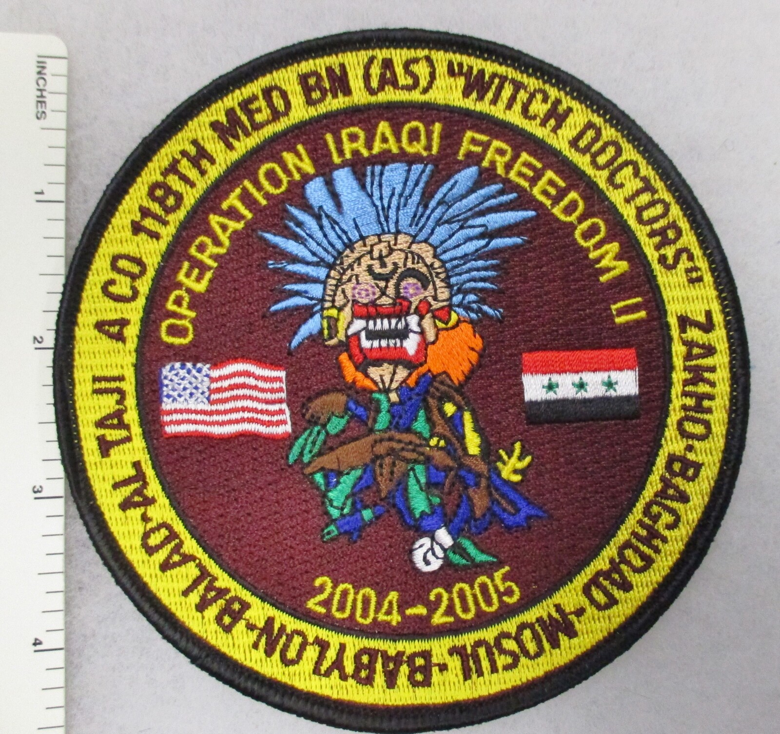 US ARMY 118th MEDICAL BATTALION PATCH IRAQI FREEDOM II 2004 2005 ...