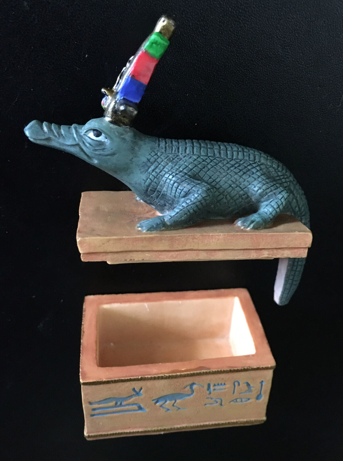 Egyptian Crocodile God Sobek Trinket Box 3\