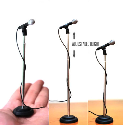 AXE HEAVEN Miniature Microphone & Stand - Adjustable Height, MI-MIC-01