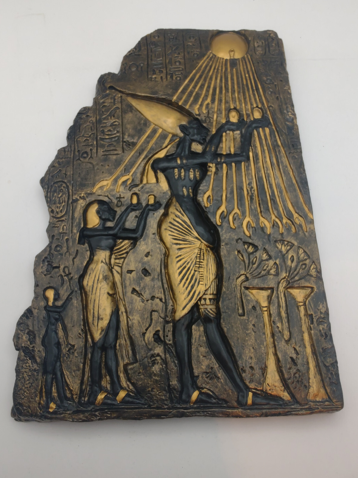 Veronese 2000 Pharaoh Akhenaten Offering to Aten the Sun Wall Sculpture