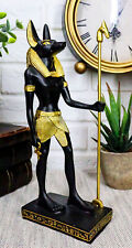 Egyptian Standing Anubis Holding Staff Statue God of Afterlife Mummification picture