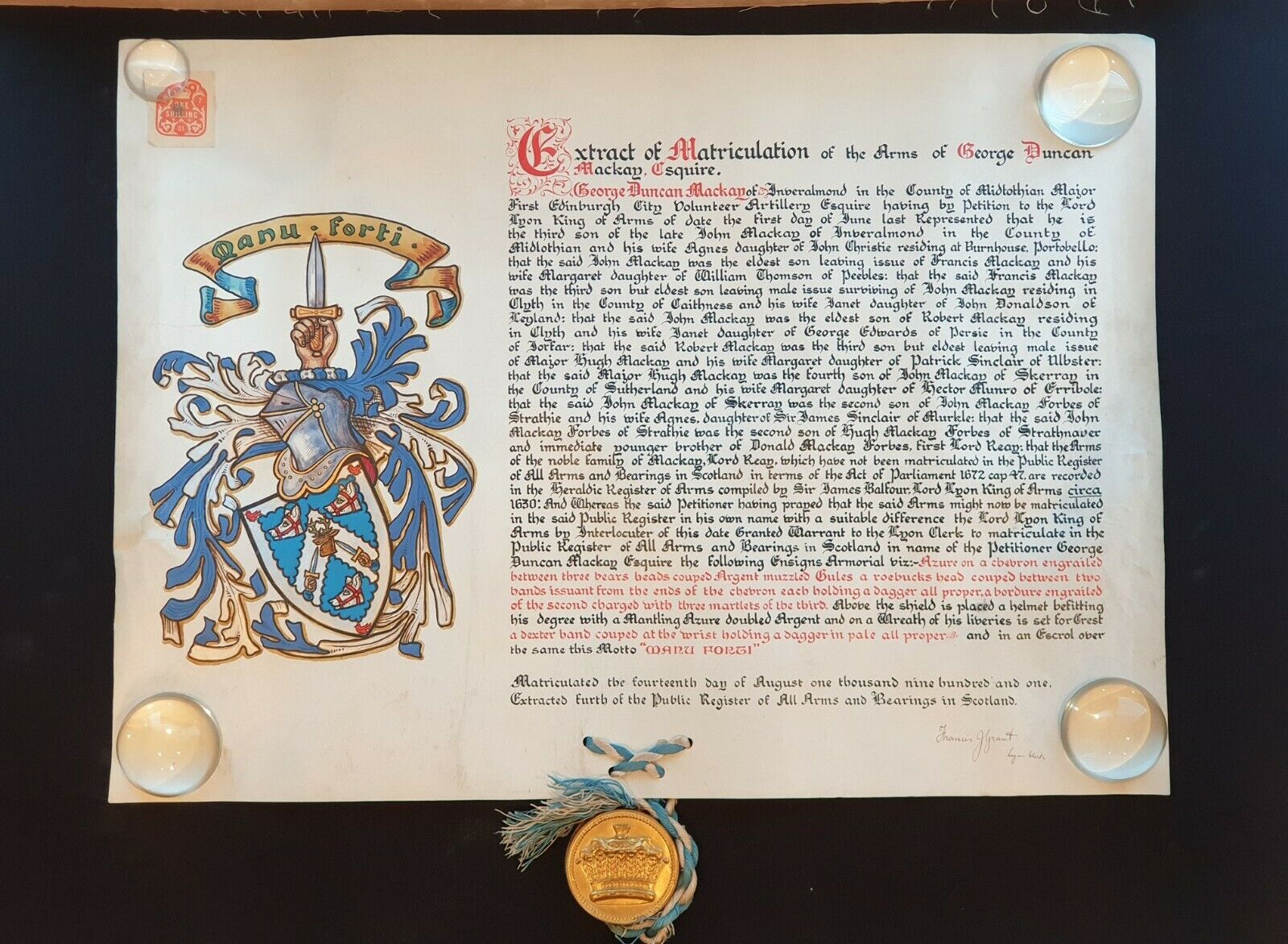 King Edward VII Albert Signed Document Box Grant Arms Patent Nobility Royalty UK