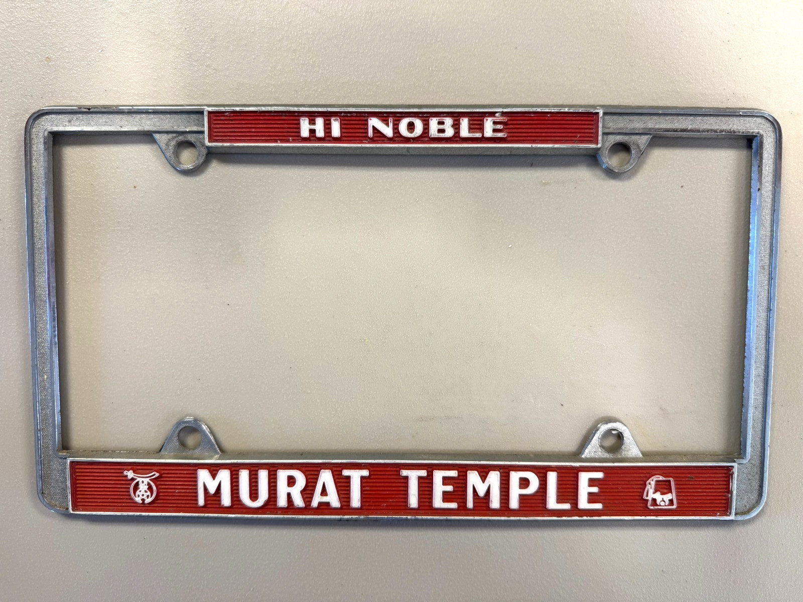 Indianapolis Indiana Murat Temple license plate frame Shrine Shriner Indianapolis Indiana Murat Temple license plate frame Shrine Shriner