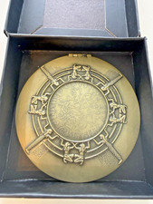 Egypt Four Seasons Hotel Dendera Zodiac Compact Mirror Brass Finish NWB Vintage picture
