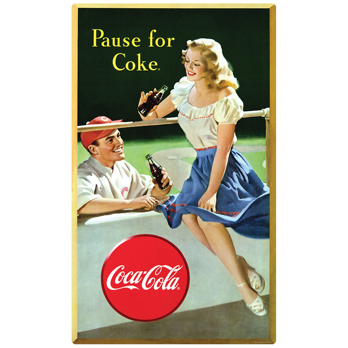 Coca-Cola Pause for Coke Baseball Wall Decal Officially Licensed Made In USA