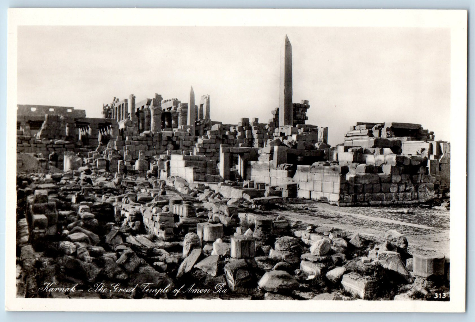 Egypt Postcard The Great Temple of Amen Ra Ruins c1930\'s Unposted RPPC ...
