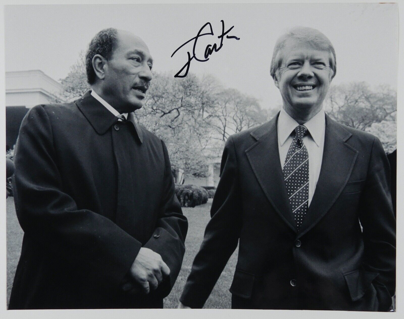 Jimmy Carter JSA Autograph Signed Photo COA 11 x14 President with Anwar Sadat