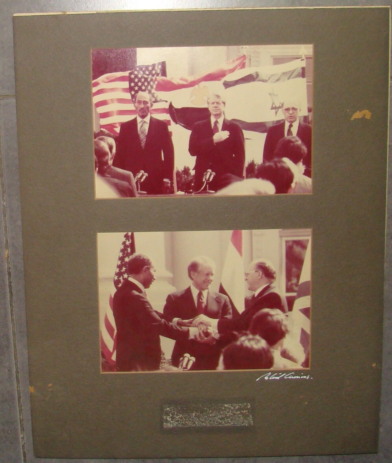 RARE 1978 Camp David Begin Sadat Carter Egypt Israel Peace Original Photo Signed