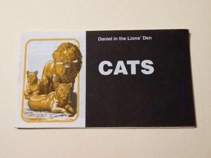 JACK CHICK TRACT CATS DANIEL IN THE LIONS DEN 1990 CHRISTIAN COMIC SALVATION OOP