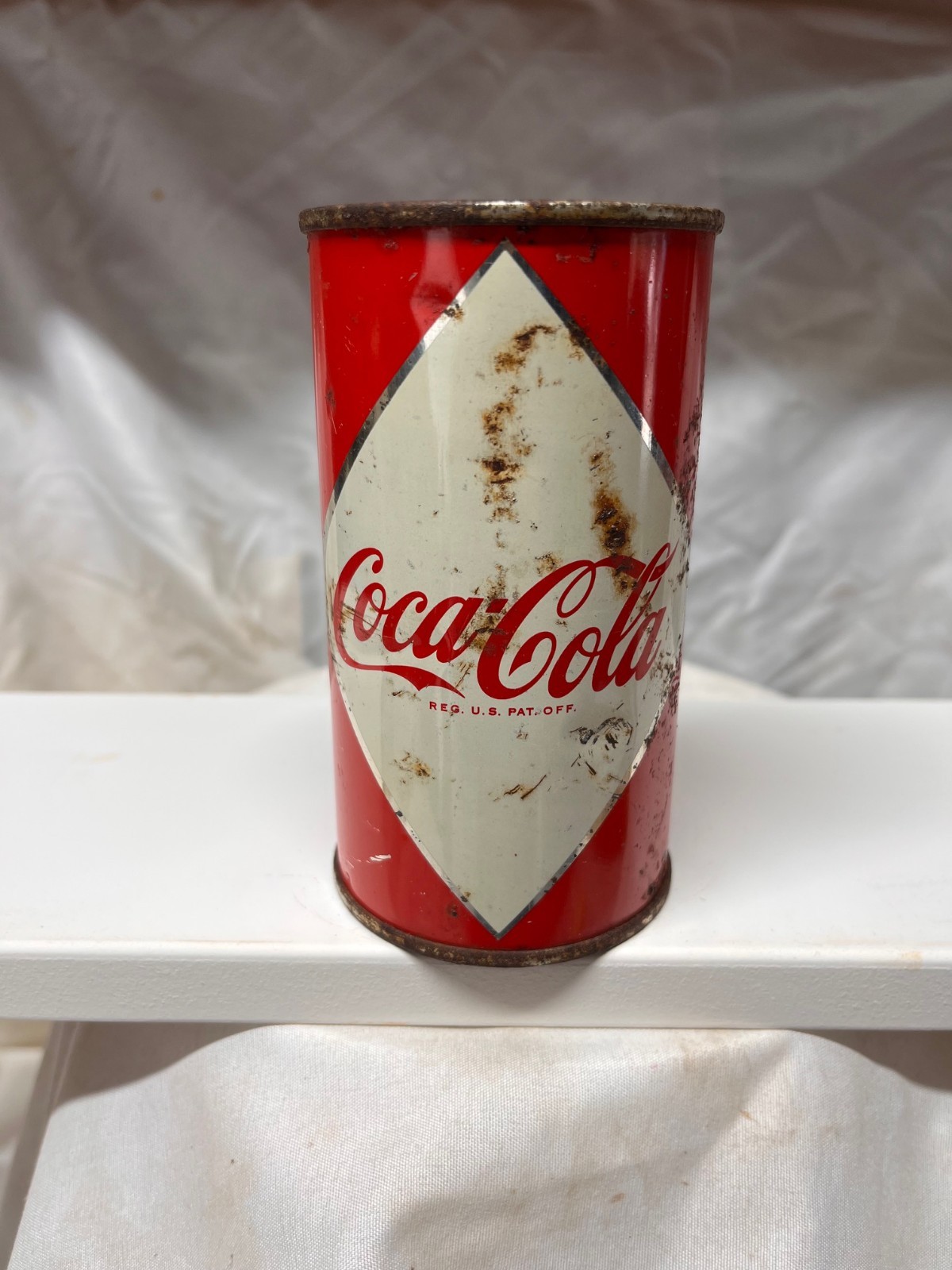 Rare 1950s Coca-Cola Diamond Logo Flat Top Soda Can - Anchorage Alaska Test Mark