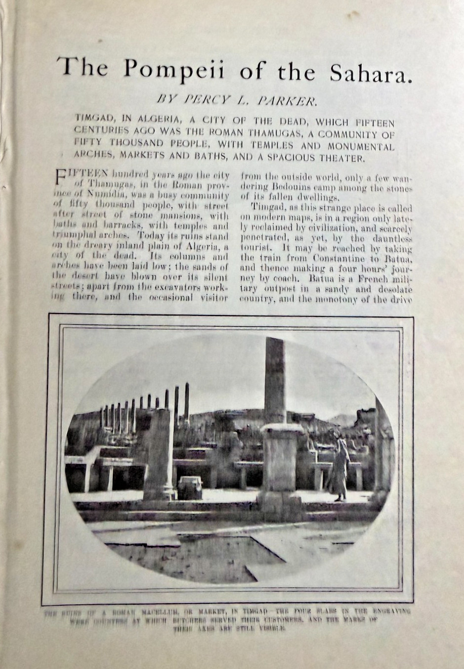 1902 Timgad Algeria Roman Market Triumphal Archway Arch of Trajan Roman Theater