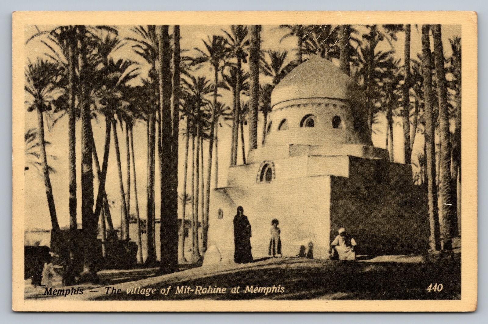 Postcard The Village of Mit Rahina at Memphis Egypt Posted 1937